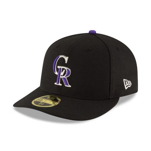  Men's Colorado Rockies New Era Black Game Authentic Collection On-Field Low Profile 59FIFTY Fitted Hat