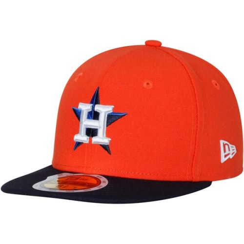  Youth Houston Astros New Era OrangeNavy Authentic Collection On-Field Alternate 59FIFTY Fitted Hat