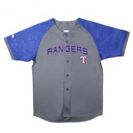 Youth Texas Rangers Stitches CharcoalRoyal Glitch Jersey