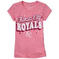 5th & Ocean by New Era Girls Youth Kansas City Royals 5th & Ocean by New Era Pink Stars Tri-Blend V-Neck T-Shirt