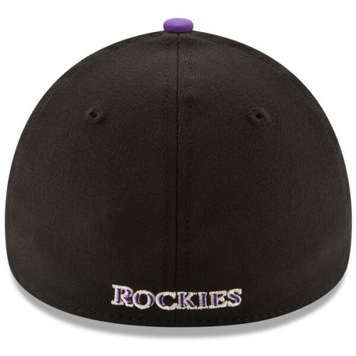  Men's Colorado Rockies New Era BlackPurple Alternate Team Classic 39THIRTY Flex Hat