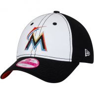 Women's Miami Marlins New Era WhiteBlack Team Glimmer 9TWENTY Adjustable Hat