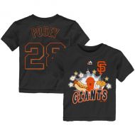 Toddler San Francisco Giants Buster Posey Majestic Black Snack Attack Name & Number T-Shirt