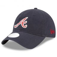 Women's Atlanta Braves New Era Navy Team Glisten 9TWENTY Adjustable Hat