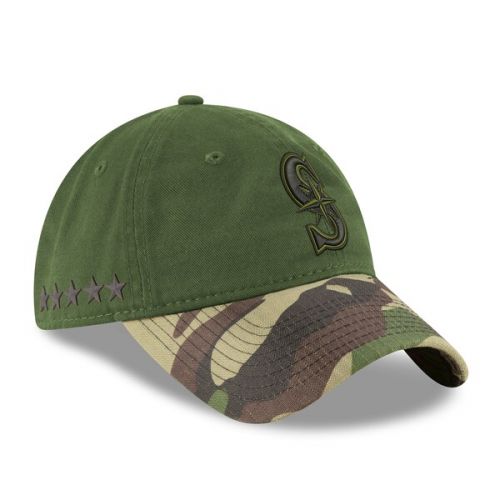  Men's Seattle Mariners New Era GreenCamo 2017 Memorial Day 9TWENTY Adjustable Hat