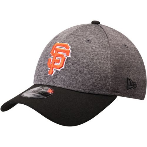  Men's Adult San Francisco Giants New Era Heathered GrayBlack 39THIRTY Shadow Tech Flex Hat