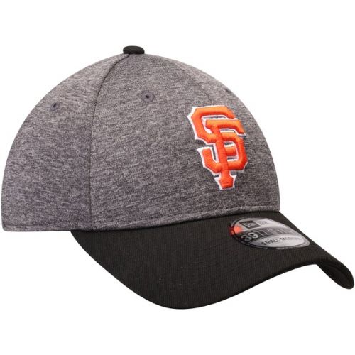  Men's Adult San Francisco Giants New Era Heathered GrayBlack 39THIRTY Shadow Tech Flex Hat
