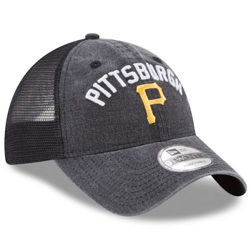  Men's Pittsburgh Pirates New Era Black Rugged Team 9TWENTY Snapback Adjustable Hat