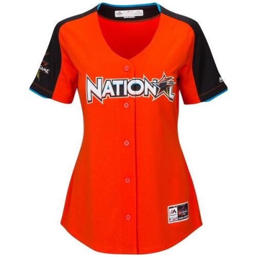  Women's National League Bryce Harper Majestic Orange 2017 MLB All-Star Game Home Run Derby Jersey