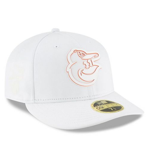  Mens Baltimore Orioles New Era White 2018 Clubhouse Collection Low Profile 59FIFTY Fitted Hat