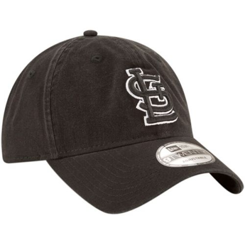  Men's St. Louis Cardinals New Era Black Core Classic Twill 9TWENTY Adjustable Hat