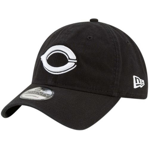  Men's Cincinnati Reds New Era Black Core Classic Twill 9TWENTY Adjustable Hat