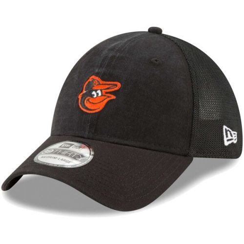  Men's Baltimore Orioles New Era Black Team Precision 39THIRTY Flex Hat