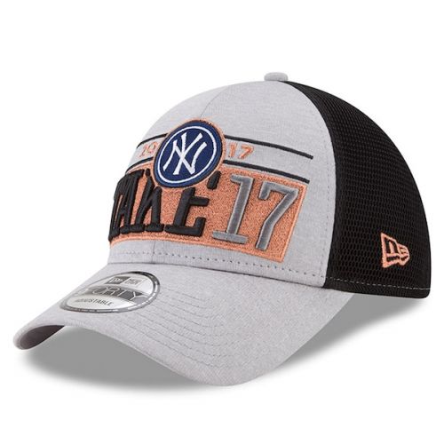  Men's New York Yankees New Era Gray 2017 Division Series Winner Locker Room 9FORTY Adjustable Hat