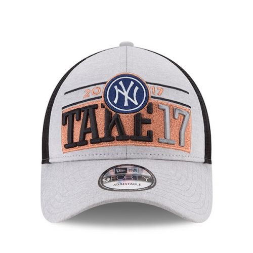  Men's New York Yankees New Era Gray 2017 Division Series Winner Locker Room 9FORTY Adjustable Hat
