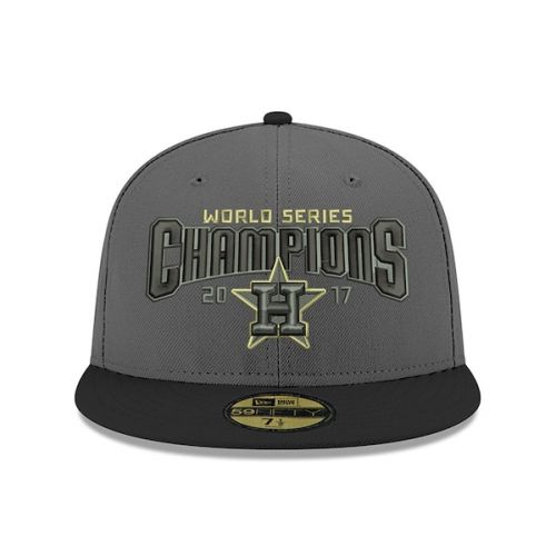  Men's Houston Astros New Era GraphiteBlack 2017 World Series Champions Trophy 59FIFTY Fitted Hat