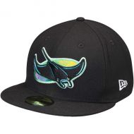 Men's Tampa Bay Rays New Era Black Cooperstown Collection Wool 59FIFTY Fitted Hat