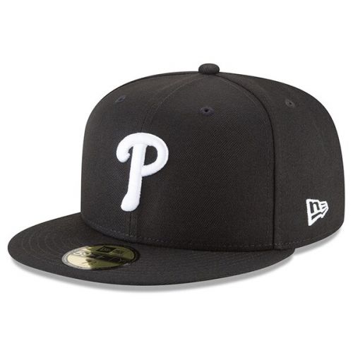  Men's Philadelphia Phillies New Era Black Basic 59FIFTY Fitted Hat