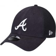 Men's Atlanta Braves New Era Navy Trucker 9FORTY Adjustable Snapback Hat