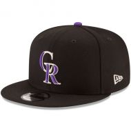 Men's Colorado Rockies New Era Black Team Color 9FIFTY Adjustable Hat