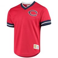 Mitchell & Ness Men's Cleveland Indians Mitchell & Ness Red Mesh V-Neck Jersey