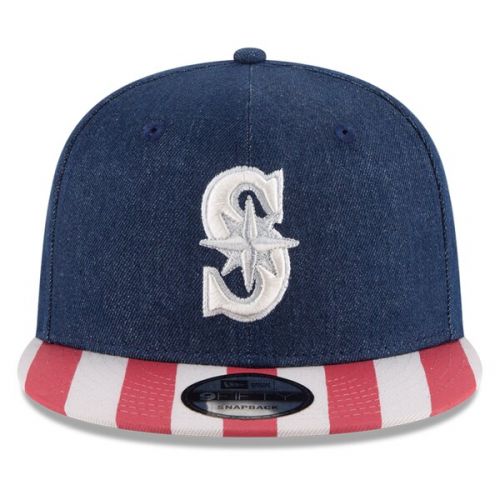  Mens Seattle Mariners New Era Navy/Red Fully Flagged 9FIFTY Adjustable Hat