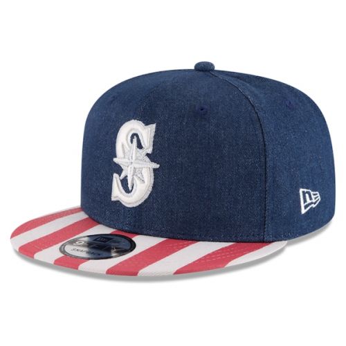  Mens Seattle Mariners New Era Navy/Red Fully Flagged 9FIFTY Adjustable Hat