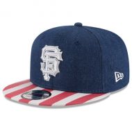 Mens San Francisco Giants New Era Navy/Red Fully Flagged 9FIFTY Adjustable Hat