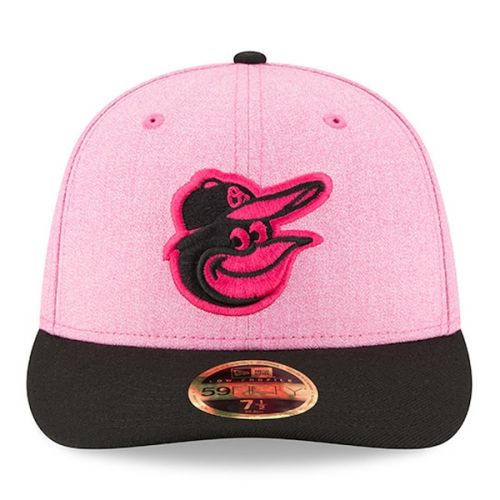  Men's New Era PinkBlack Baltimore Orioles 2018 Mother's Day On-Field Low Profile 59FIFTY Fitted Hat