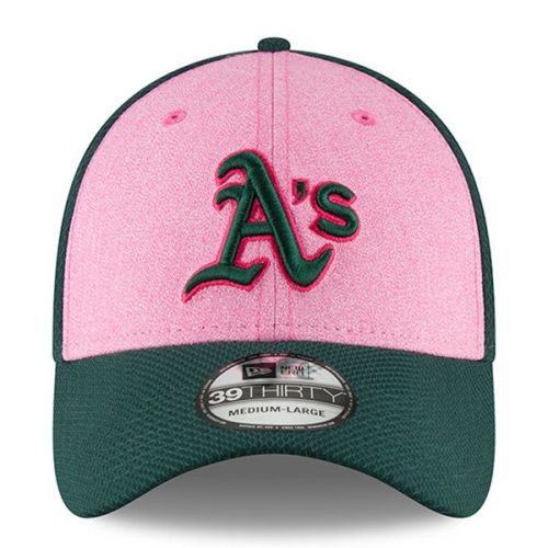  Men's Oakland Athletics New Era Pink 2018 Mother's Day 39THIRTY Flex Hat