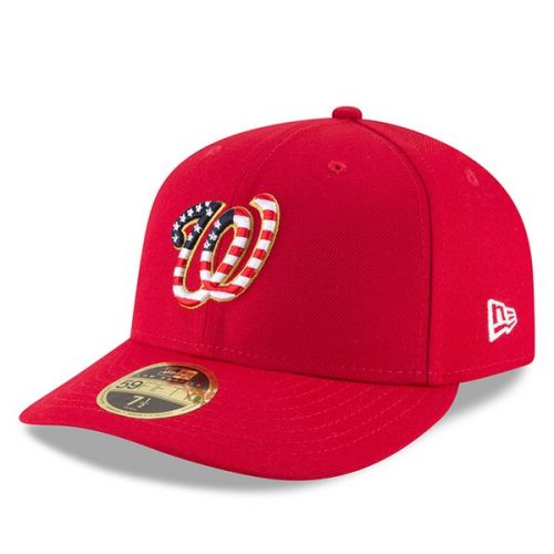  Mens Washington Nationals New Era Red 2018 Stars & Stripes 4th of July On-Field Low Profile 59FIFTY Fitted Hat