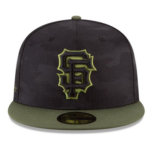  Men's San Francisco Giants New Era Black 2018 Memorial Day On-Field 59FIFTY Fitted Hat