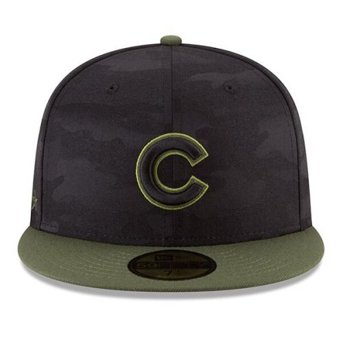  Men's Chicago Cubs New Era Black 2018 Memorial Day On-Field 59FIFTY Fitted Hat