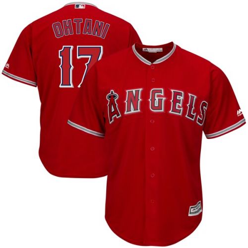  Mens Los Angeles Angels Shohei Ohtani Majestic Scarlet Alternate Official Cool Base Replica Player Jersey