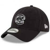 Men's Chicago Cubs New Era Black Black & White Core Classic 9TWENTY Adjustable Hat