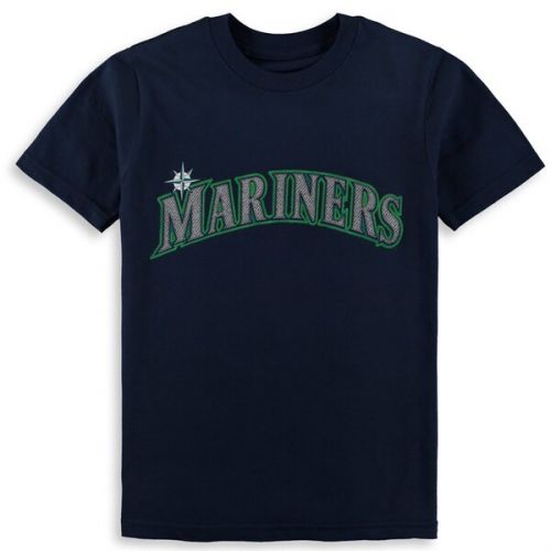  Youth Seattle Mariners Ichiro Suzuki Majestic Navy Name & Number T-Shirt
