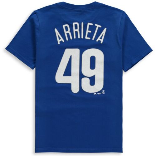  Youth Philadelphia Phillies Jake Arrieta Majestic Royal Name & Number T-Shirt
