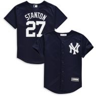Youth New York Yankees Giancarlo Stanton Majestic Navy Fashion Official Cool Base Player Jersey