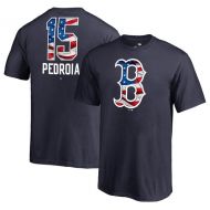 Youth Boston Red Sox Dustin Pedroia Fanatics Branded Navy Banner Wave Name & Number T-Shirt