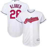Youth Cleveland Indians Corey Kluber Majestic White Home Cool Base Replica Player Jersey