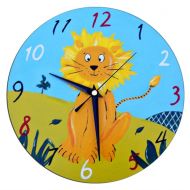 WithHugsandKisses Kids Lion Clock, Jungle Decor, Boys Room, Nursery Wall Clock, Gift for Boys