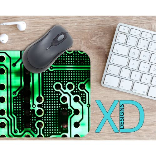  XDDesigns Computer Mouse Pad, Computer Mousepad, Motherboard Rectangle Mouse Pad, Green, Motherboard Circle Mouse Pad, Computer Mat, Computer, Chip