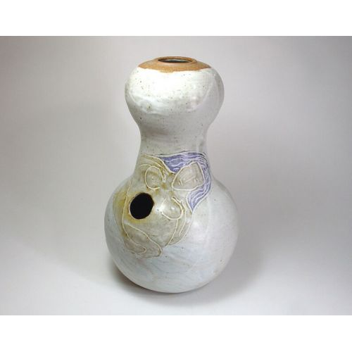  Artifactorium Clay Percussion Bottle Sitting Goddess Drum, Stoneware Pottery Udu Style Hand Drum