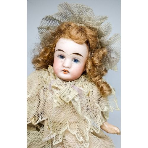  FashionanticVintage ON SALE before 190 dolars Kuehnlenz Gebrueder AG Miniature antique doll  German antique doll  size 15