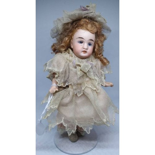  FashionanticVintage ON SALE before 190 dolars Kuehnlenz Gebrueder AG Miniature antique doll  German antique doll  size 15