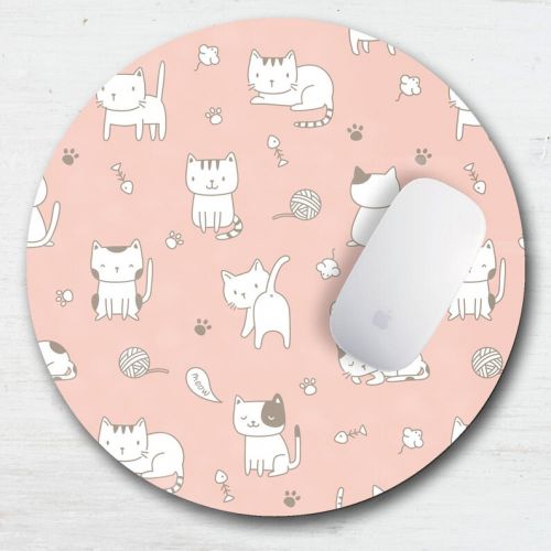  LuckyDogAccess Playful Cats Mouse Pad Coaster Set - Cute Kitties - Cat Lover - Gift For Cat People - Doodle Cats - Cat Sketch - Cat Mouse Pad - Cat Coaster
