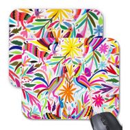 PatternBehavior Otomi Print Mouse Pad, Colorful Multicolored Animals & Flowers Mousepad