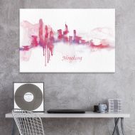Wall26 wall26 Canvas Wall Art - Impressionism Watercolor Style City Landscape of Hongkong - Giclee Print Gallery Wrap Modern Home Decor Ready to Hang - 16x24 inches