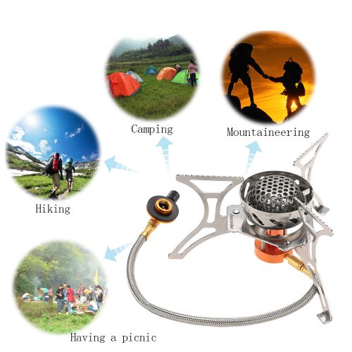  Docooler Windproof Foldable Camping Stove Gas Stove Burner Furnace for Outdoor Backpacking Hiking Camping hunting
