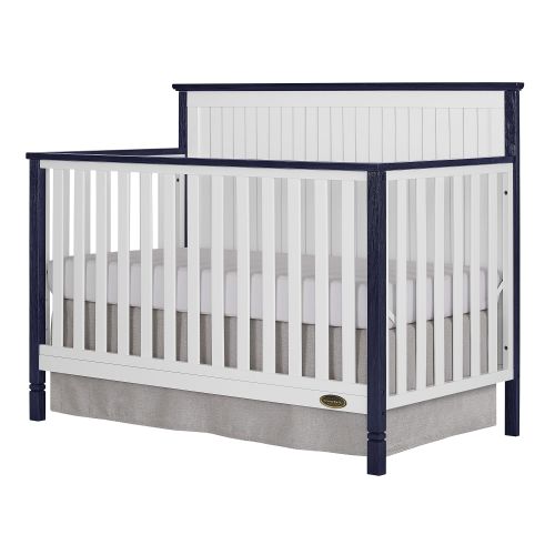  Dream On Me Alexa II 5 in 1 Convertible Crib - White with Wire Brushed Charcoal